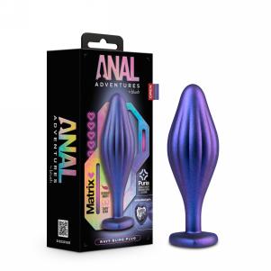 Anal Adventures Matrix - Wavy Bling Plug - Sapphire — 2