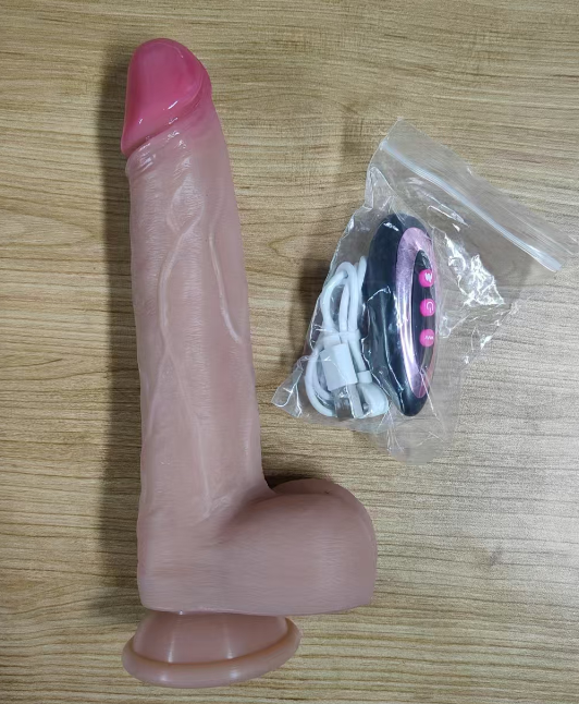 Silicone Vibrator with Heating and Telescopic Functions