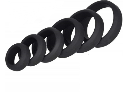 Silicone Anal Plug Set 6-Piece - Cock Rings