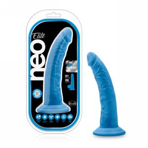 7.5 Inch Silicone Dual Density Cock - Neon Blue