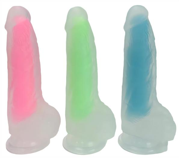 19.5cm Liquid Silicone Dildo with Internal Fluorescent Effect