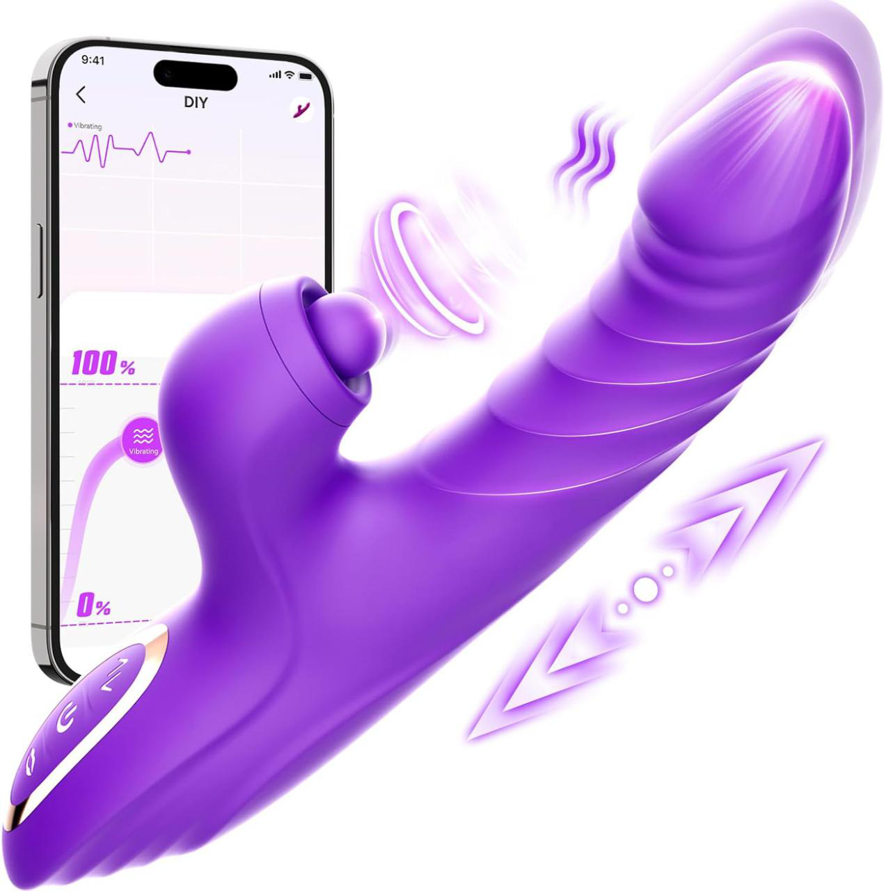 APP-Controlled Heating Vibrator with Suction
