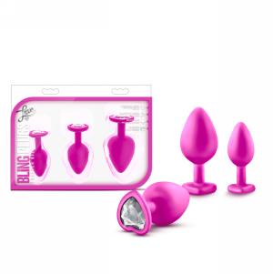 Bling Plugs Training Kit - Pink with White Gems