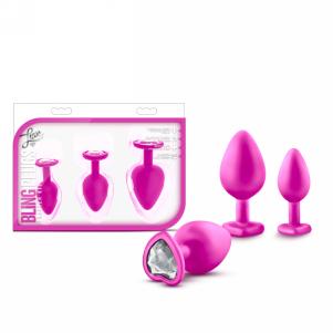 Bling Plugs Training Kit - Pink with White Gems — 2