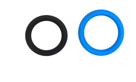 Fine lock ring (three sections) * 100% environmentally friendly silicone * Color: blue/black S: 40MM L: 50MM