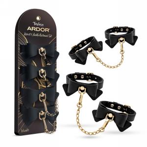 Wrist & Ankle Restraints - Black with Bow