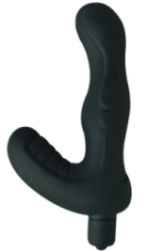 Silicone condom for prostate massage * 100% waterproof *medical silicone * Silent, <40dB * 10 frequency vibration (AAA battery) * Color: black * 155*35MM