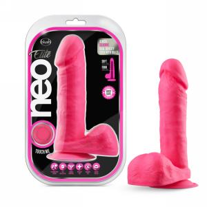 8 Inch Silicone Dual Density Cock with Balls - Neon Pink