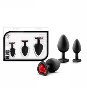 Bling Plugs Training Kit - Black with Red Gems