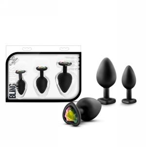 Bling Plugs Training Kit - Black with Rainbow Gems