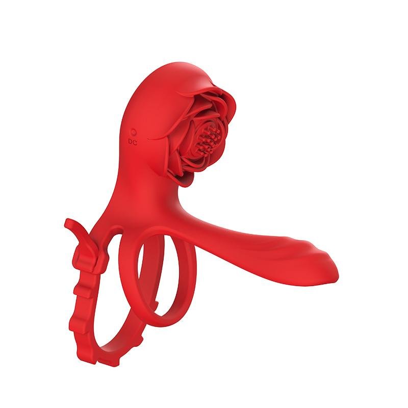 Rose Cock Ring (Dual Vibration Version)