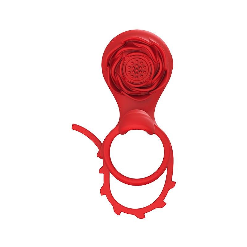 Rose Cock Ring (Dual Vibration Version)