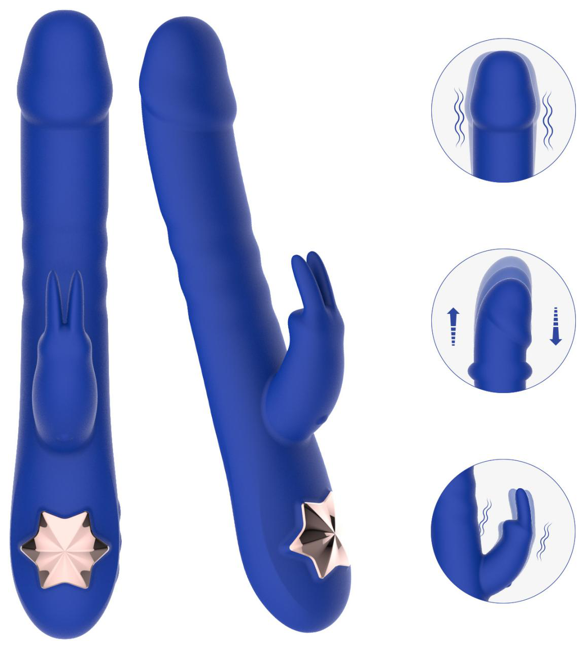Thrusting & Swelling Vibrating Rabbit Vibrator