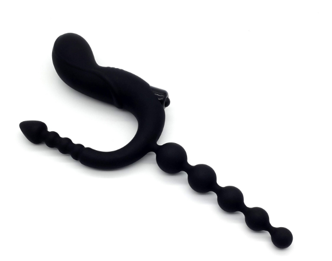 Anal plug * 100% waterproof medical silicone * Silent, <40dB * Single frequency vibration (button cell) * Color: black