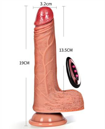 Simulation Vibrating Dildo 19.2cm Liquid Silicone - Realistic