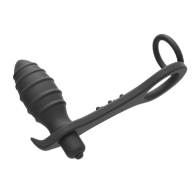 Silicone condom for prostate massage * 100% waterproof medical silicone * Silent, <40dB *Single frequency vibration (button cell)