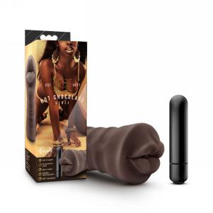 Vibrating & Ribbed Stroker - Hot Chocolate Renee — 2