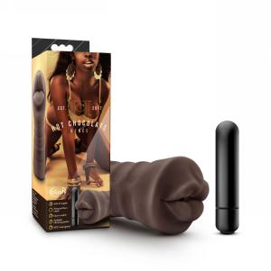 Vibrating & Ribbed Stroker - Hot Chocolate Renee