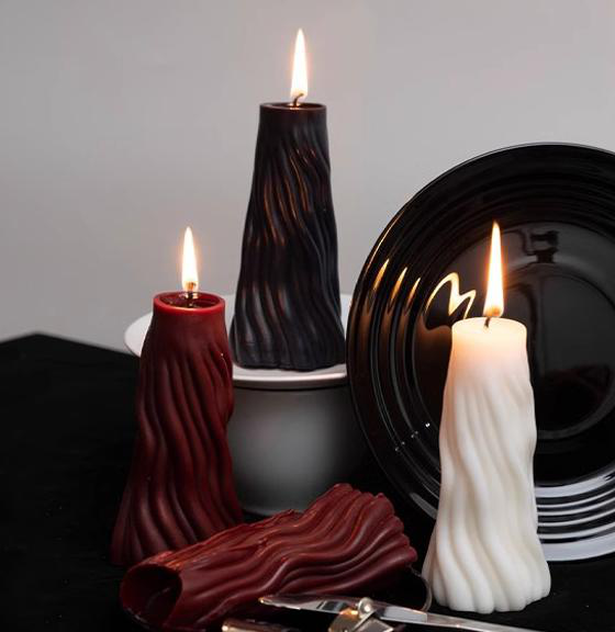 Sea Salt and Sage Scented Candle — red, black, white