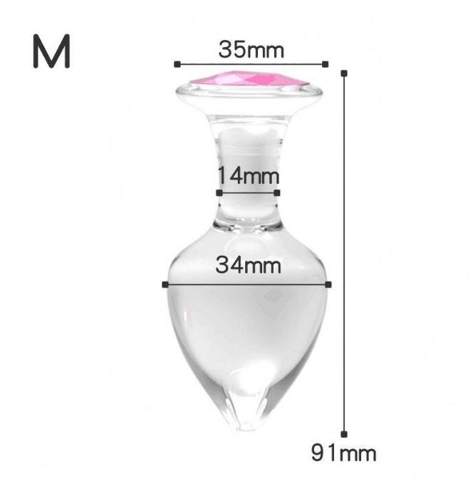 TB-A275B Medium Transparent Glass Butt Plug