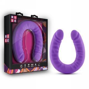 18 Inch Silicone Slim Double Dong Purple