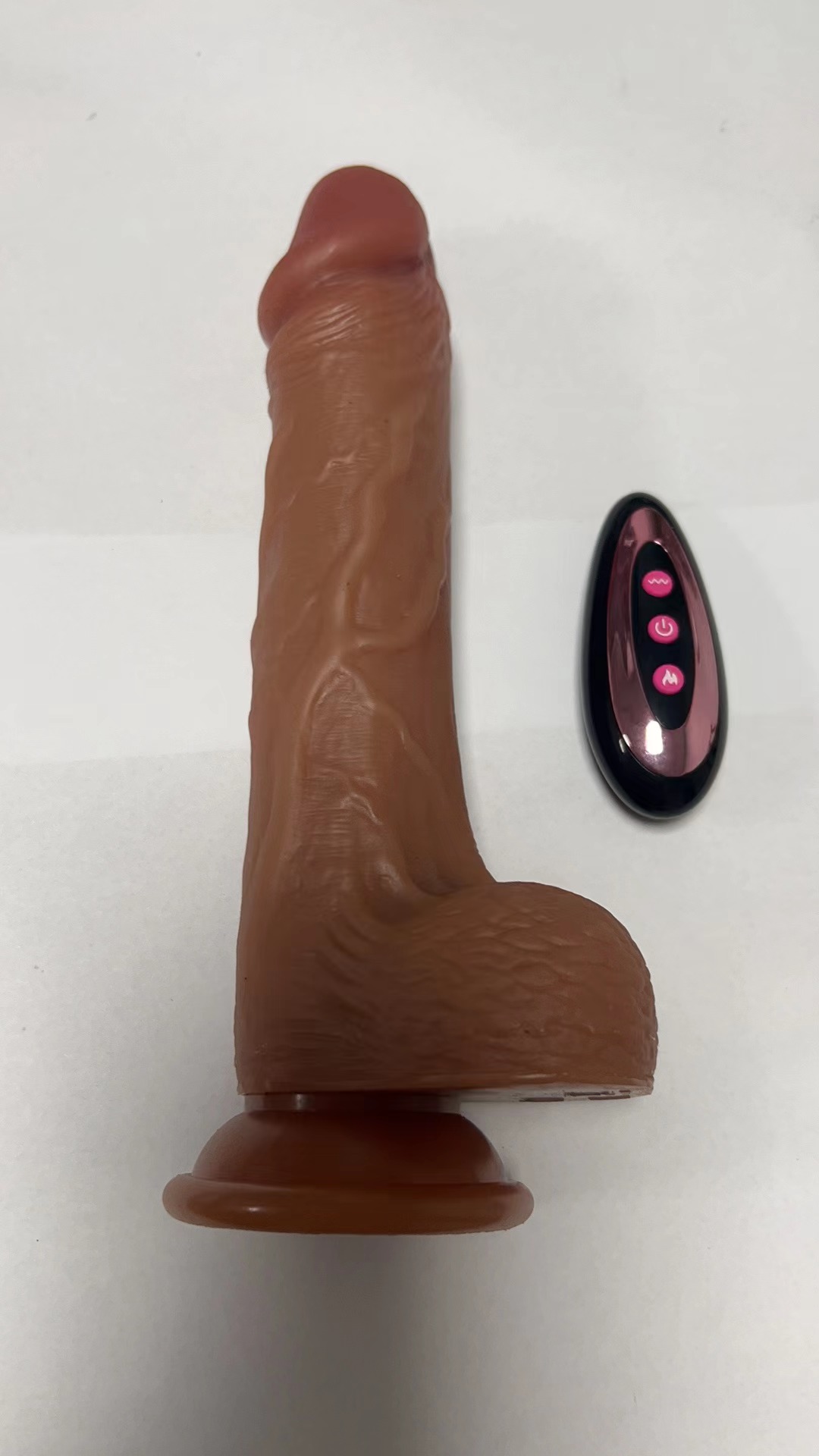 Telescopic, swinging, heating, vibration, with remote control. * silicone *4.0*22CM *376g