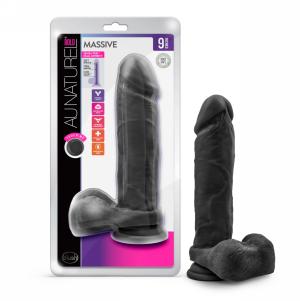 Au Naturel Bold Massive 9 Inch Dildo - Black