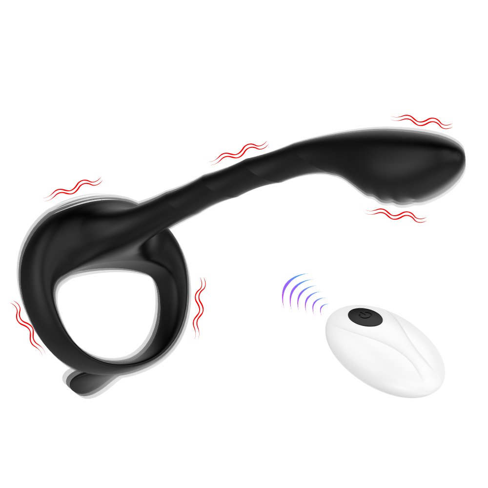 Double Fun With Cock ring And Anal Plug Vibrator