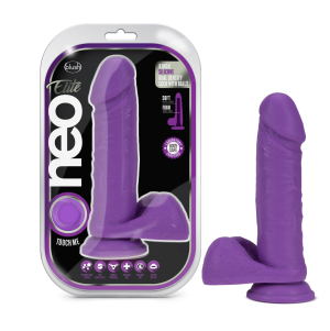 8 Inch Silicone Dual Density Cock with Balls - Neon Purple