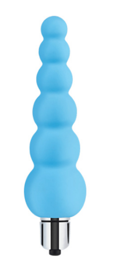 Anal plug * 100% waterproof medical silicone * Silent, <40dB * Single frequency vibration (button battery) * Color: blue 145*55MM