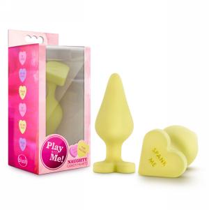 Naughty Candy Heart Anal Plug - Spank Me - Yellow