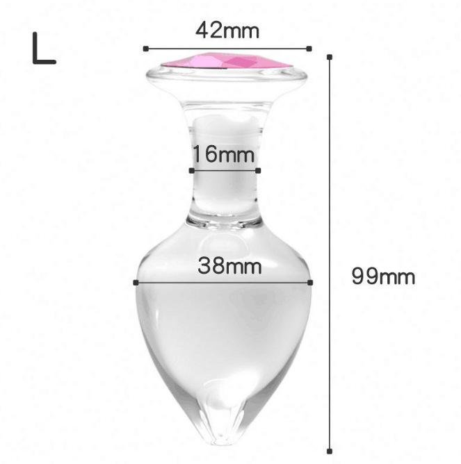 TB-A275C Large Transparent Glass Butt Plug