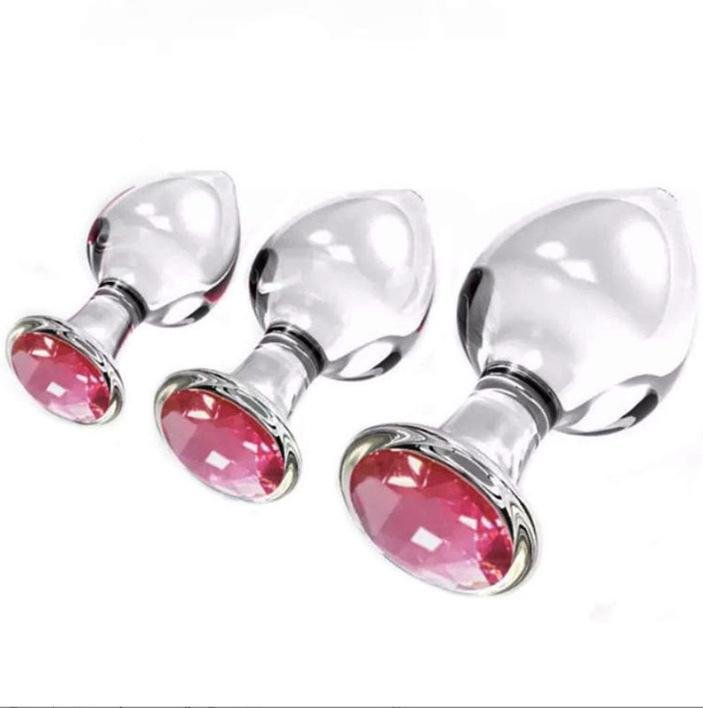 TB-A275C Large Transparent Glass Butt Plug
