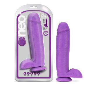 Neo 10 Inch Dual Density Dildo - Neon Purple — 2