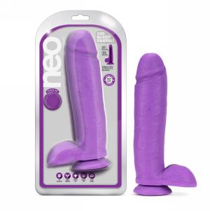 Neo 10 Inch Dual Density Dildo - Neon Purple