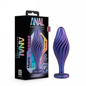 Anal Adventures Matrix - Swirling Bling Plug - Sapphire — 2