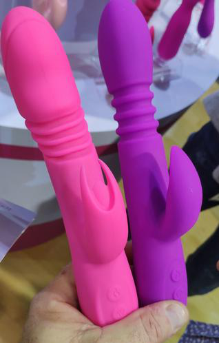 Telescopic Vibrating Rod with Heating — PINK/PUR PLE