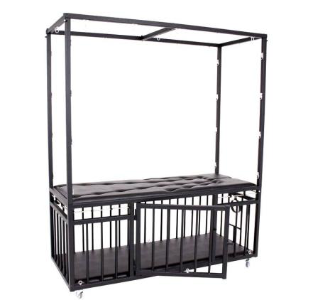 Metal Cage-Style Sex Bed - Bondage restraints