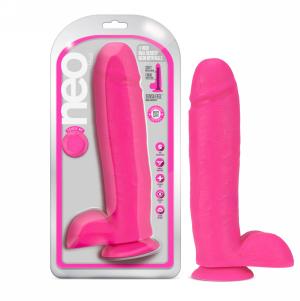 Neo 11 Inch Dual Density Dildo - Neon Pink