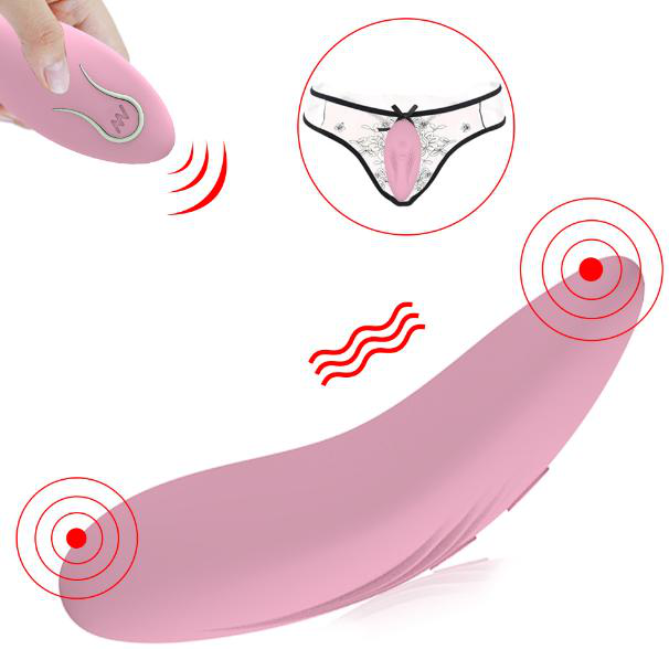 Wearable C-String Panties Vibrator with Remote — Pink