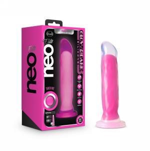 Glow in the Dark - Marquee - 8 inch Silicone Dual Density Dildo - Neon Pink