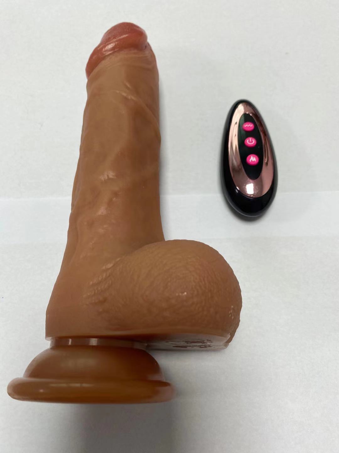 Telescopic, swinging, heating, vibration, with remote control. * silicone *3.9*21cm *370g