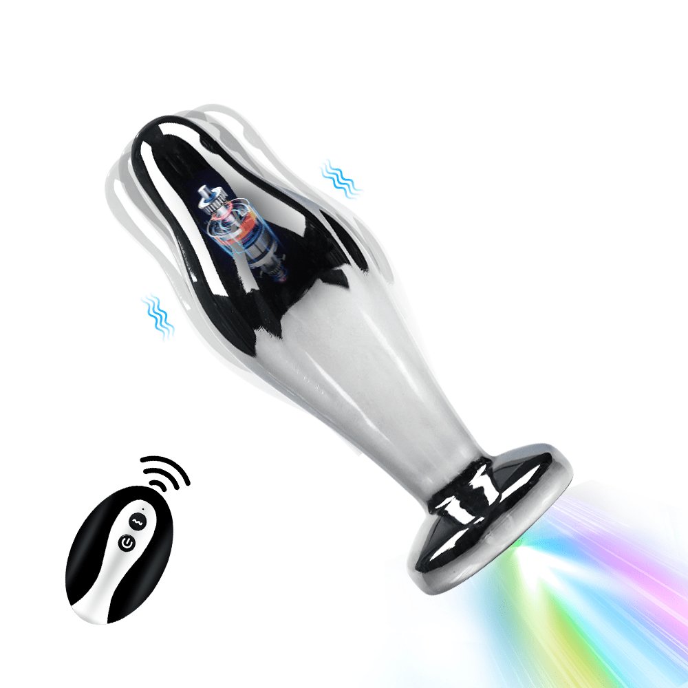 Metallic Silicone Remote Vibrating Anal Plug
