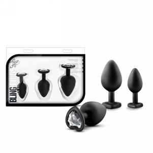 Bling Plugs Training Kit - Black with White Gems — 2