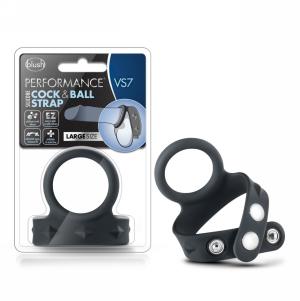Silicone Cock & Ball Strap Large - Black