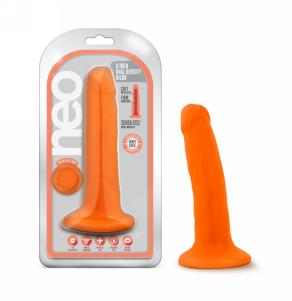 Neo - 6 Inch Dual Density Cock - Neon Orange