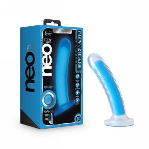 Glow in the Dark - Tao - 7 inch Silicone Dual Density Dildo - Neon Blue