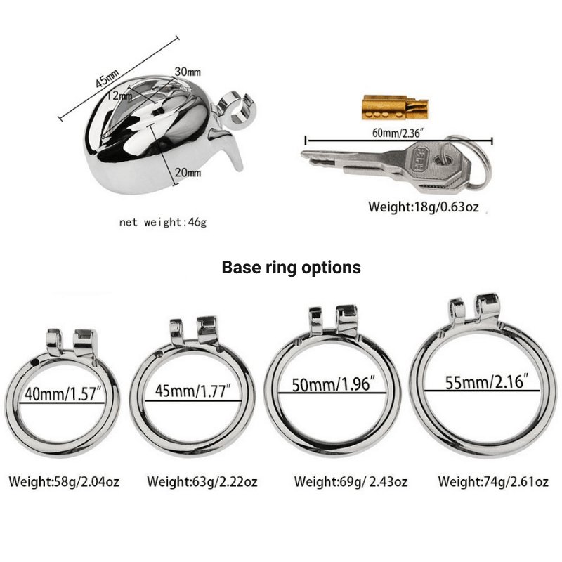 TB-B172B Chained Chastity Cage Curved Base Ring