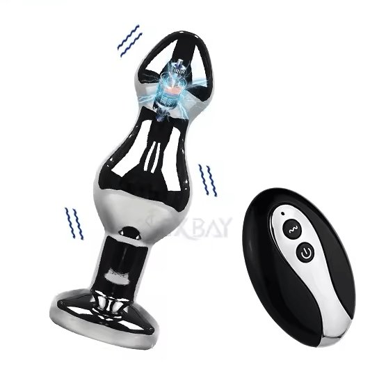 WhisperVibe Vibrating Metal Anal Plug With Wireless Control