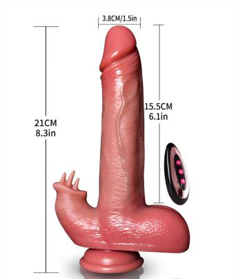 Simulation Vibrating Dildo 21cm Liquid Silicone - Realistic